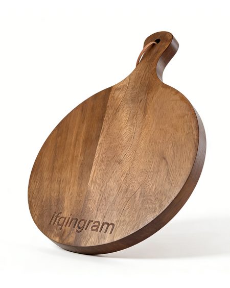 Ifqingram Round Wooden Cutting Board with Handle